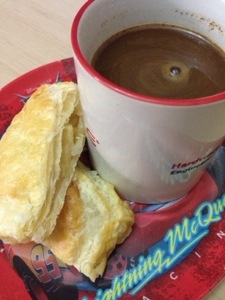 Easy Apple Puff Pie and Coffee