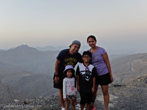 family photo at Jebel Jais Mountain